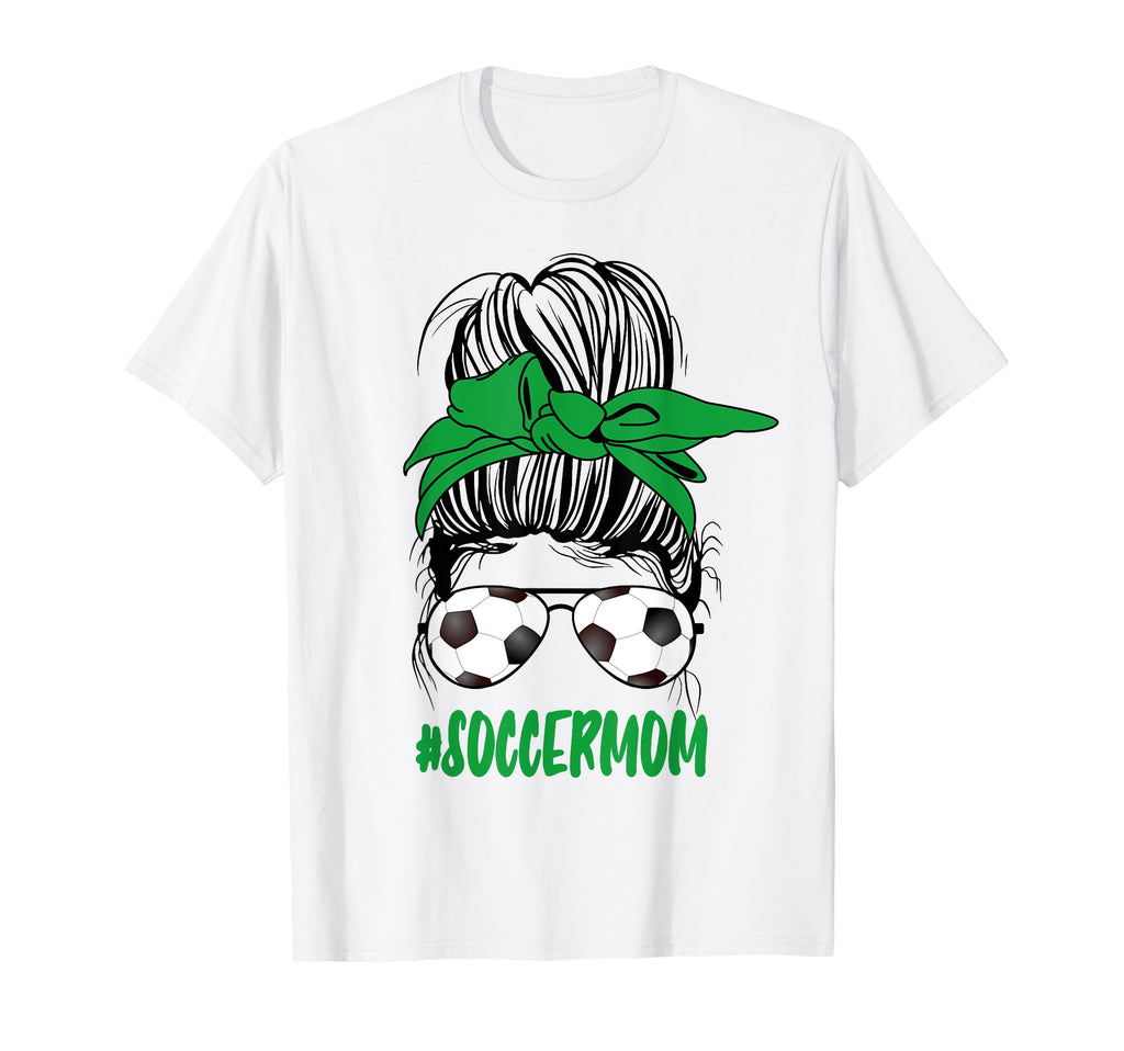 Messy Bun Soccer Mom Glasses Game T-Shirt - Fun Novelty Design Unisex