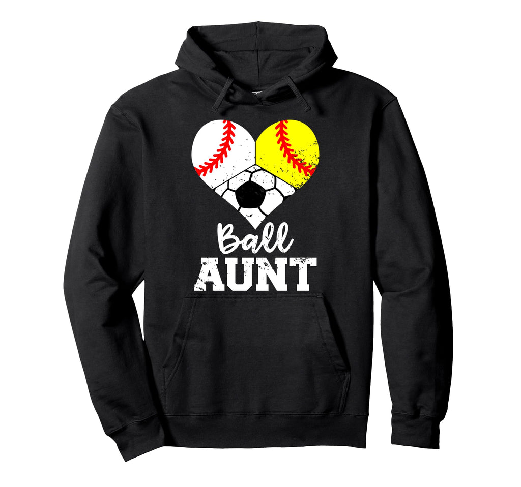 Ball Aunt Baseball Softball Soccer Hoodie - Trendy Graphic for Adults