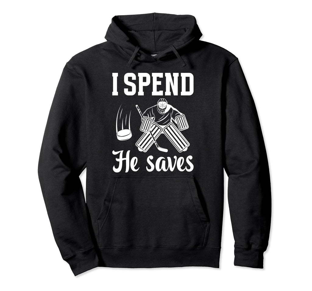He Saves Ice Hockey Goalkeeper Mom Hoodie - Unique Graphic for Adults