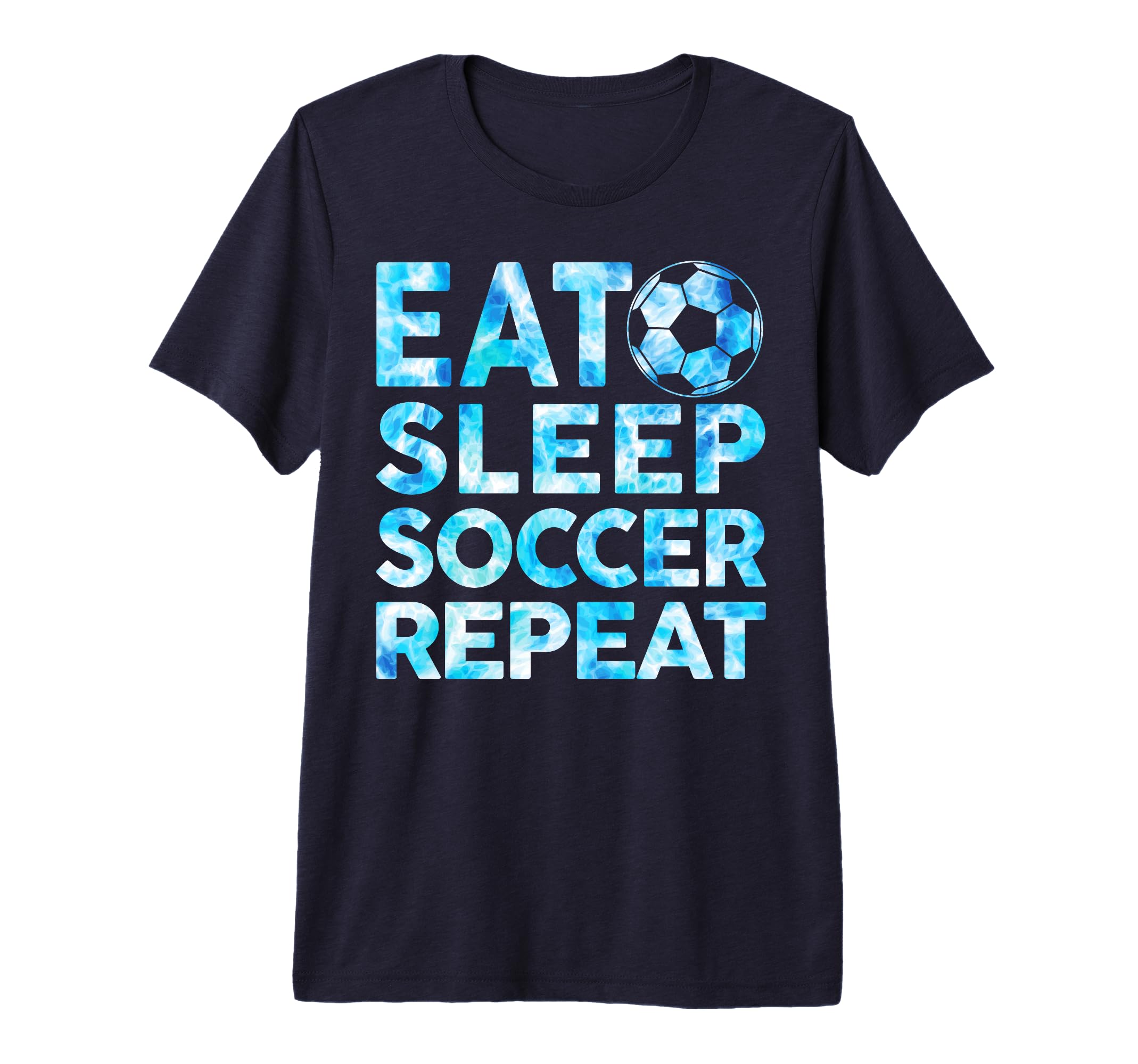 Soccer Eat Sleep Soccer Repeat Tri T-Shirt - Trendy Graphic for Adults