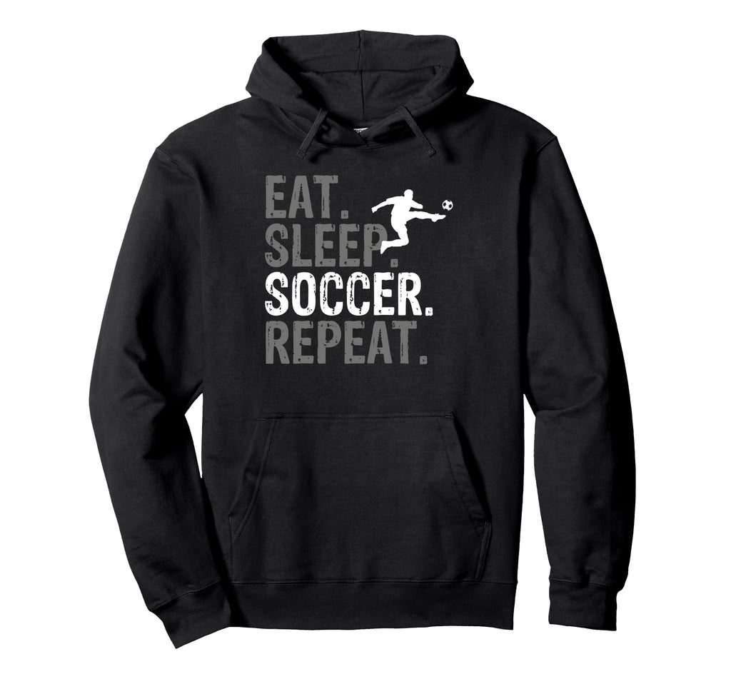 Eat Sleep Soccer Repeat Soccer Hoodie - Aesthetic Graphic for Adults
