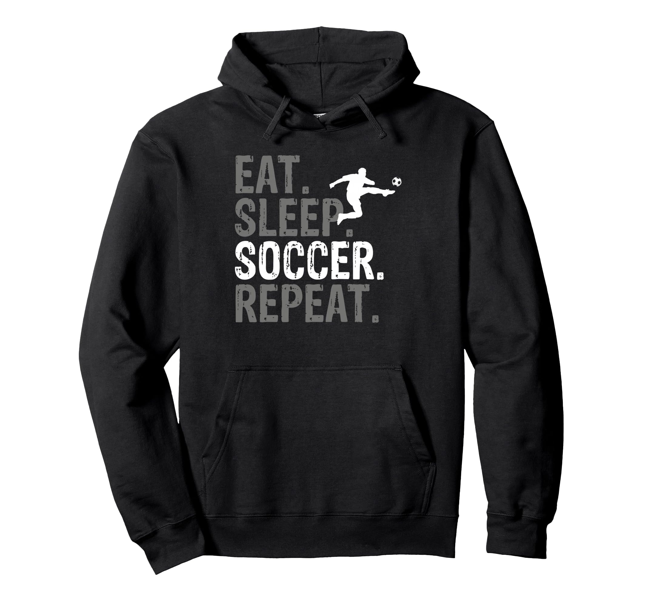 Eat Sleep Soccer Repeat Soccer Hoodie - Aesthetic Graphic for Adults