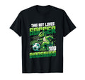 This Loves Soccer And Dinosaurs Playing T-Shirt - Custom Art Print Unisex