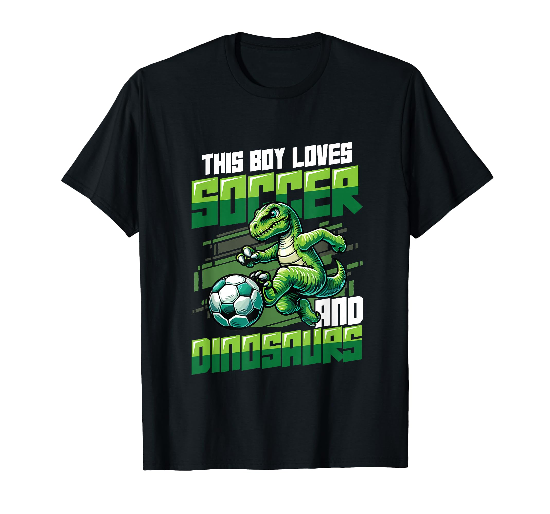 This Loves Soccer And Dinosaurs Playing T-Shirt - Custom Art Print Unisex