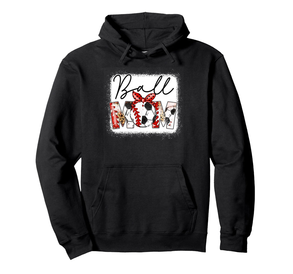 Mom Both Heart Soccer Baseball Hoodie - Fun Novelty Design Men Women