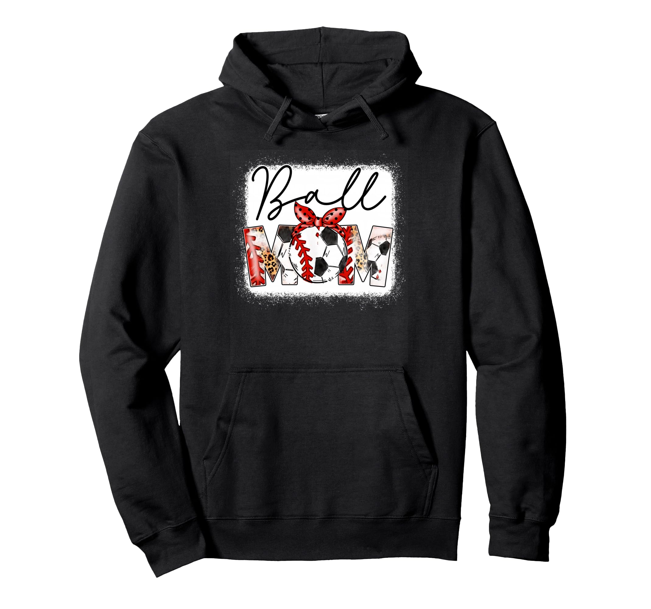 Mom Both Heart Soccer Baseball Hoodie - Fun Novelty Design Men Women