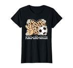 Peace Love Soccer Lover Cow Soccer T-Shirt - Novelty Apparel Unisex