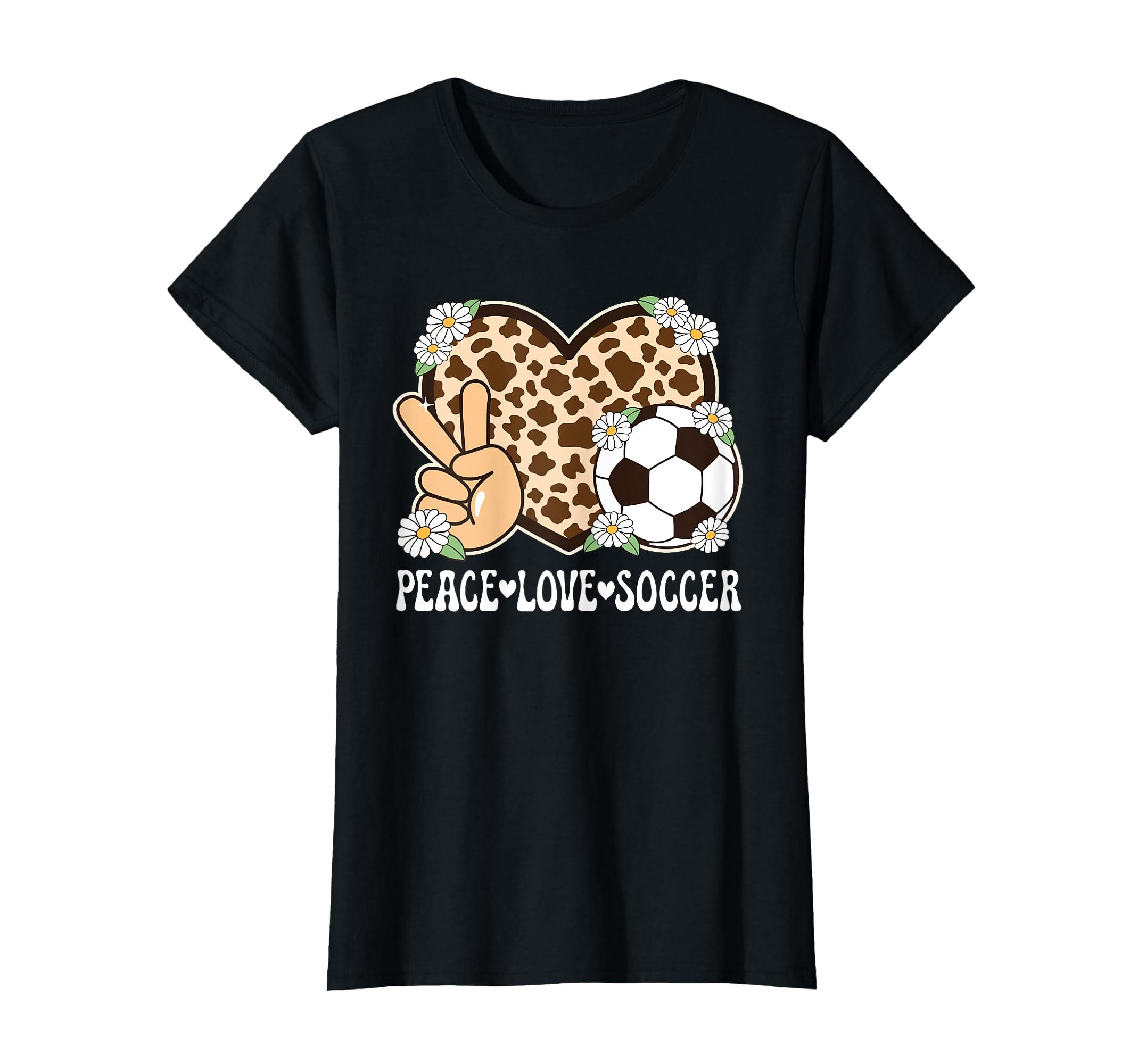 Peace Love Soccer Lover Cow Soccer T-Shirt - Novelty Apparel Unisex