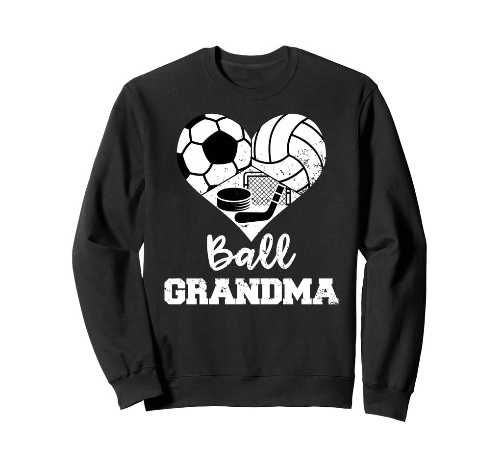 Ball Grandma Heart Funny Soccer Sweatshirt - Unique Graphic for Adults