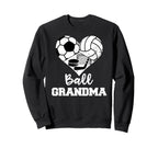 Ball Grandma Heart Funny Soccer Sweatshirt - Unique Graphic for Adults