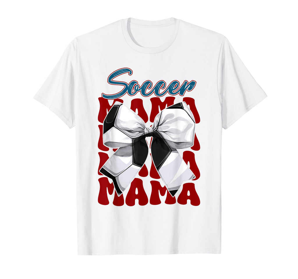 Soccer Mama Bow Soccer Mom Mommy T-Shirt - Aesthetic Graphic Unisex
