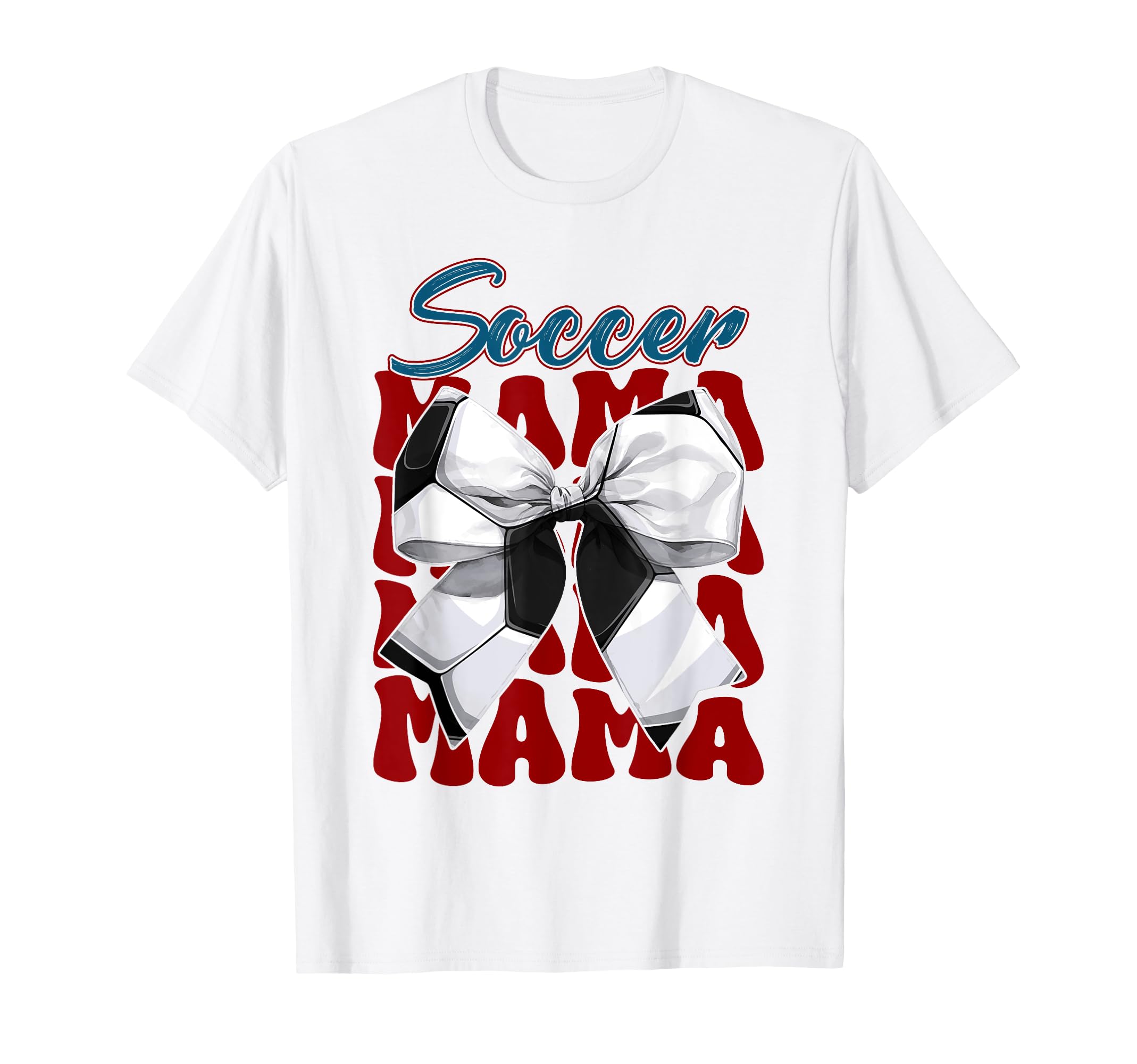 Soccer Mama Bow Soccer Mom Mommy T-Shirt - Aesthetic Graphic Unisex