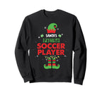 Santas Favorite Soccer Player Funny Sweatshirt - Unique Graphic Men Women