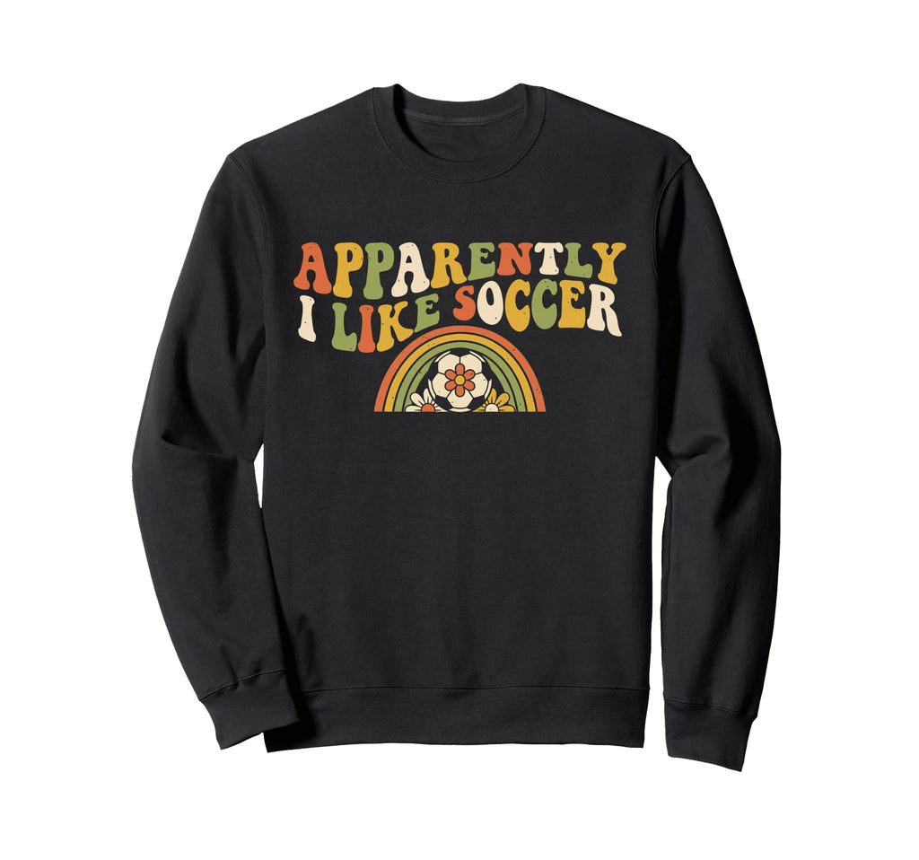 Apparently I Like Soccer Rainbow Game Sweatshirt - Minimalist Print Unisex