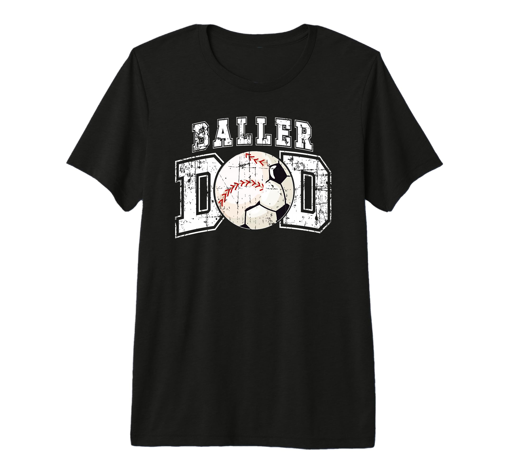 Mens Baller Dad Soccer Baseball Dad T-Shirt - Graphic Print Unisex