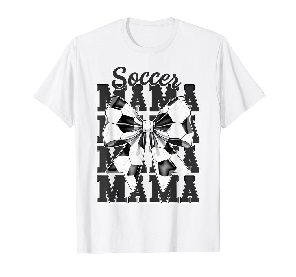 Soccer Mama Mom Coquette Bow Game Day T-Shirt - Novelty Apparel Men Women