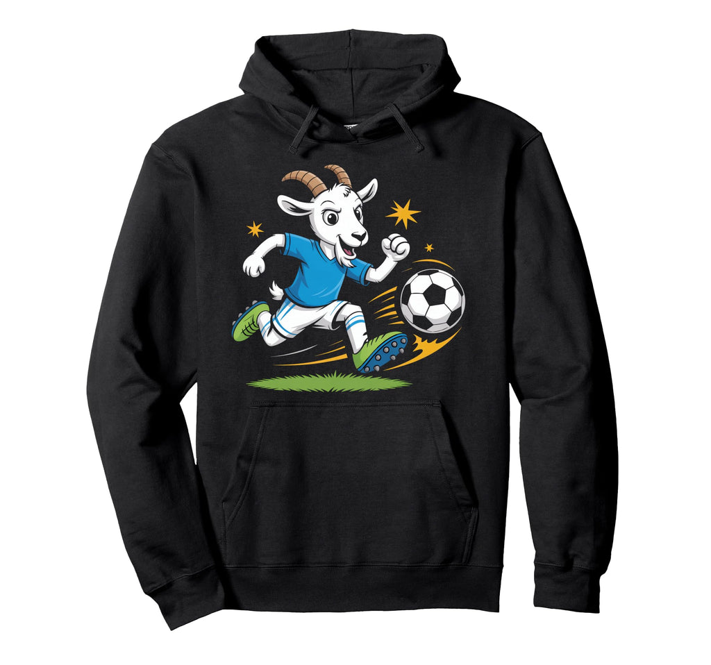 Football Goat Striker Cartoon Soccer Hoodie - Aesthetic Graphic for Adults