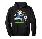Football Goat Striker Cartoon Soccer Hoodie - Aesthetic Graphic for Adults