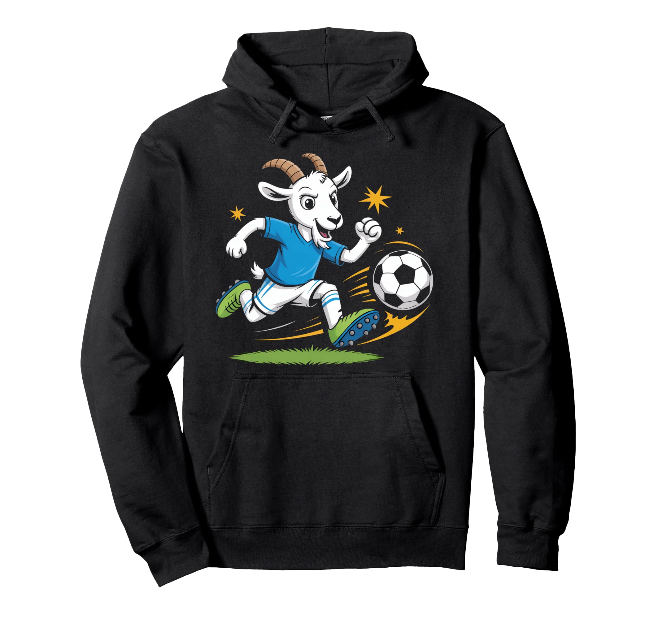 Football Goat Striker Cartoon Soccer Hoodie - Aesthetic Graphic for Adults