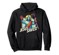 Funny Lacrosse Jesus Saves Goalie Hoodie - Streetwear Style for Adults
