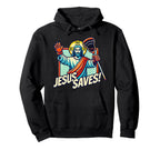 Funny Lacrosse Jesus Saves Goalie Hoodie - Streetwear Style for Adults