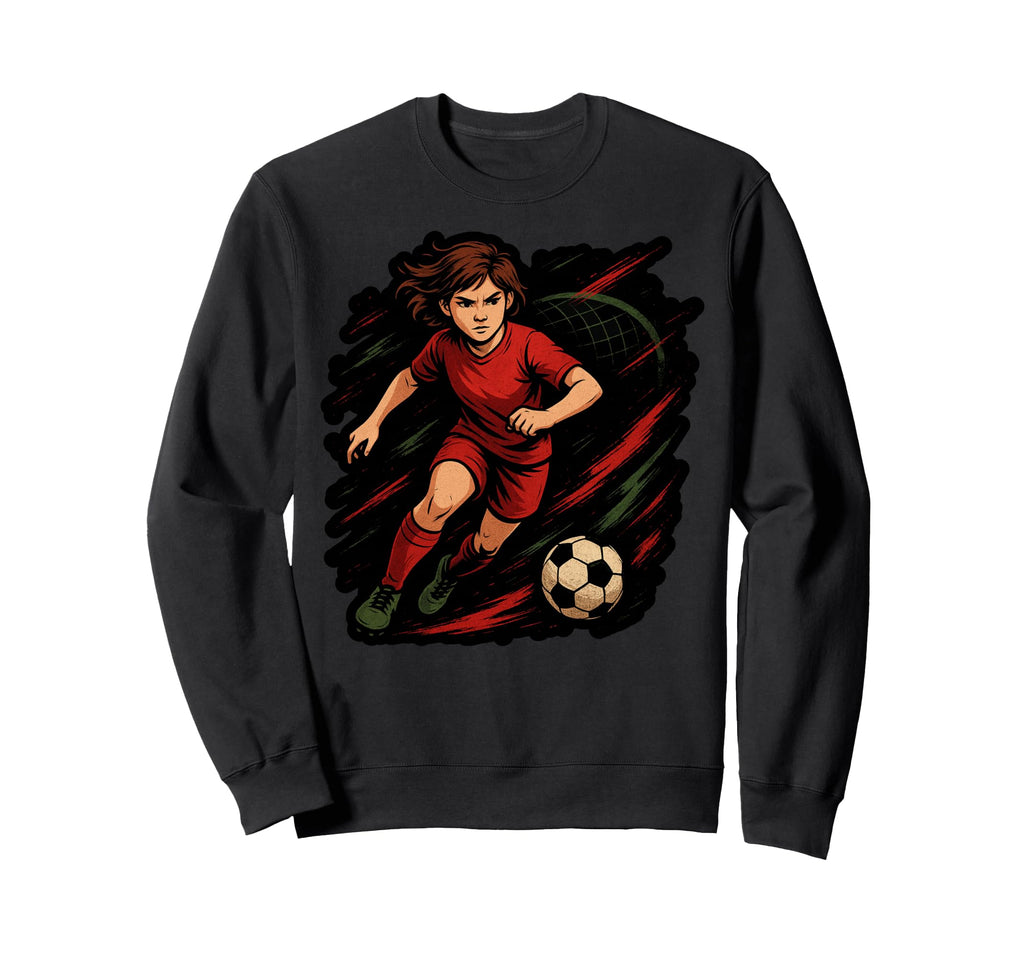 Soccer Player Kicking Ball Sports Sweatshirt - Custom Art Print for Adults