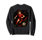 Soccer Player Kicking Ball Sports Sweatshirt - Custom Art Print for Adults
