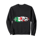 Mexico Soccer Heartbeat Sweatshirt - Casual Everyday Wear for Adults
