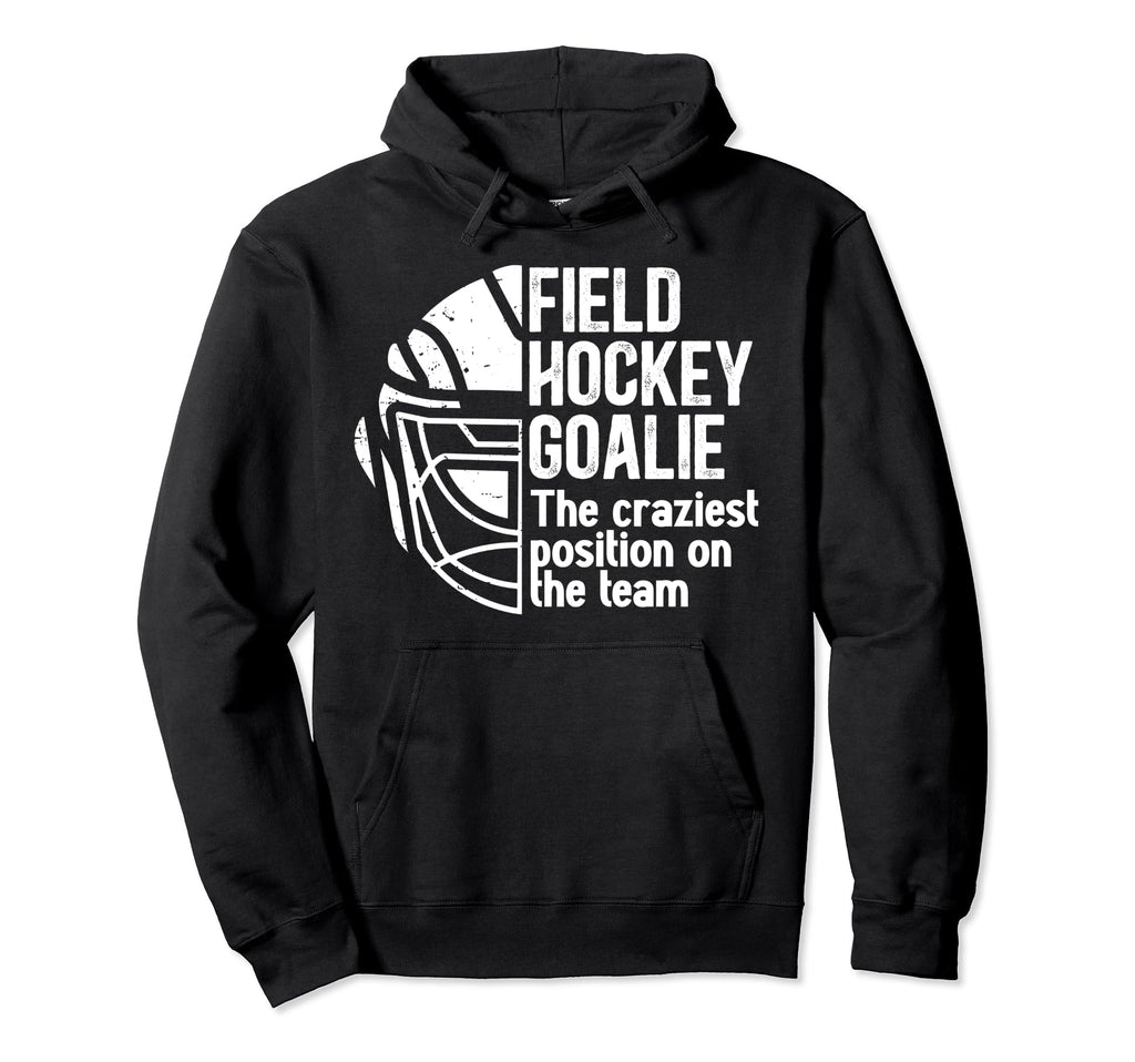 Funny Field Hockey Goalie Field Hoodie - Minimalist Print for Adults