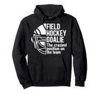 Funny Field Hockey Goalie Field Hoodie - Minimalist Print for Adults