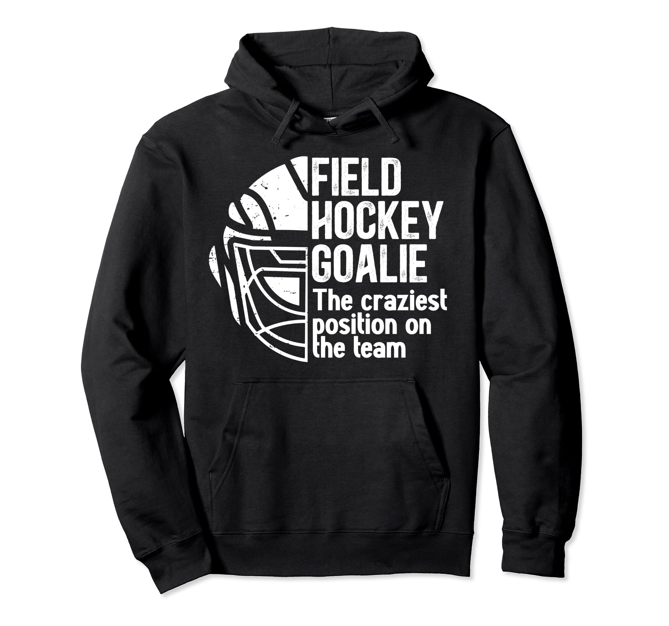 Funny Field Hockey Goalie Field Hoodie - Minimalist Print for Adults