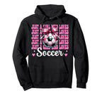 Just Who Loves Soccer Coquette Bow Hoodie - Aesthetic Graphic Unisex