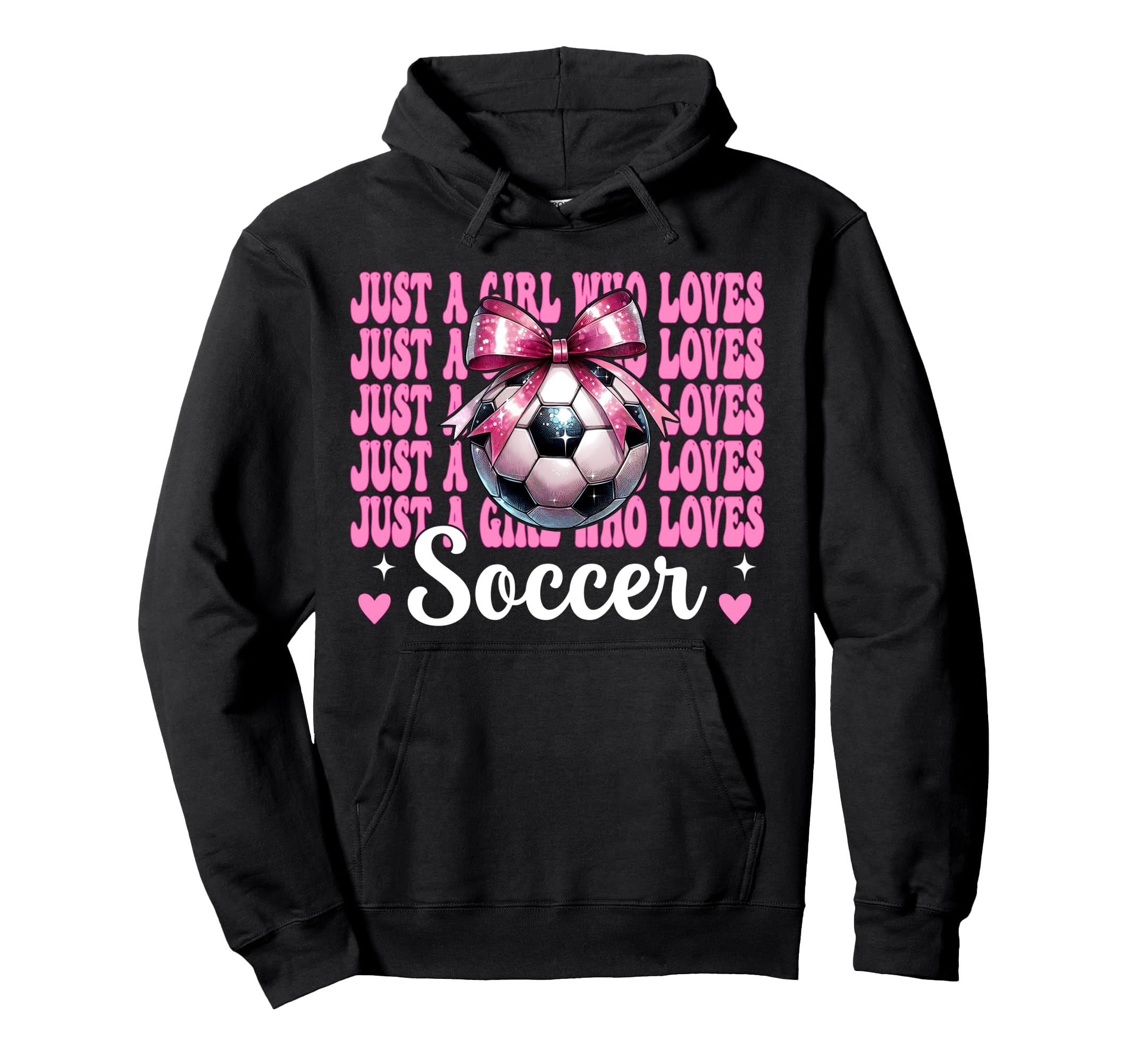 Just Who Loves Soccer Coquette Bow Hoodie - Aesthetic Graphic Unisex