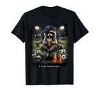 Raccoon Soccer Football I Live Here Now T-Shirt - Novelty Apparel Unisex