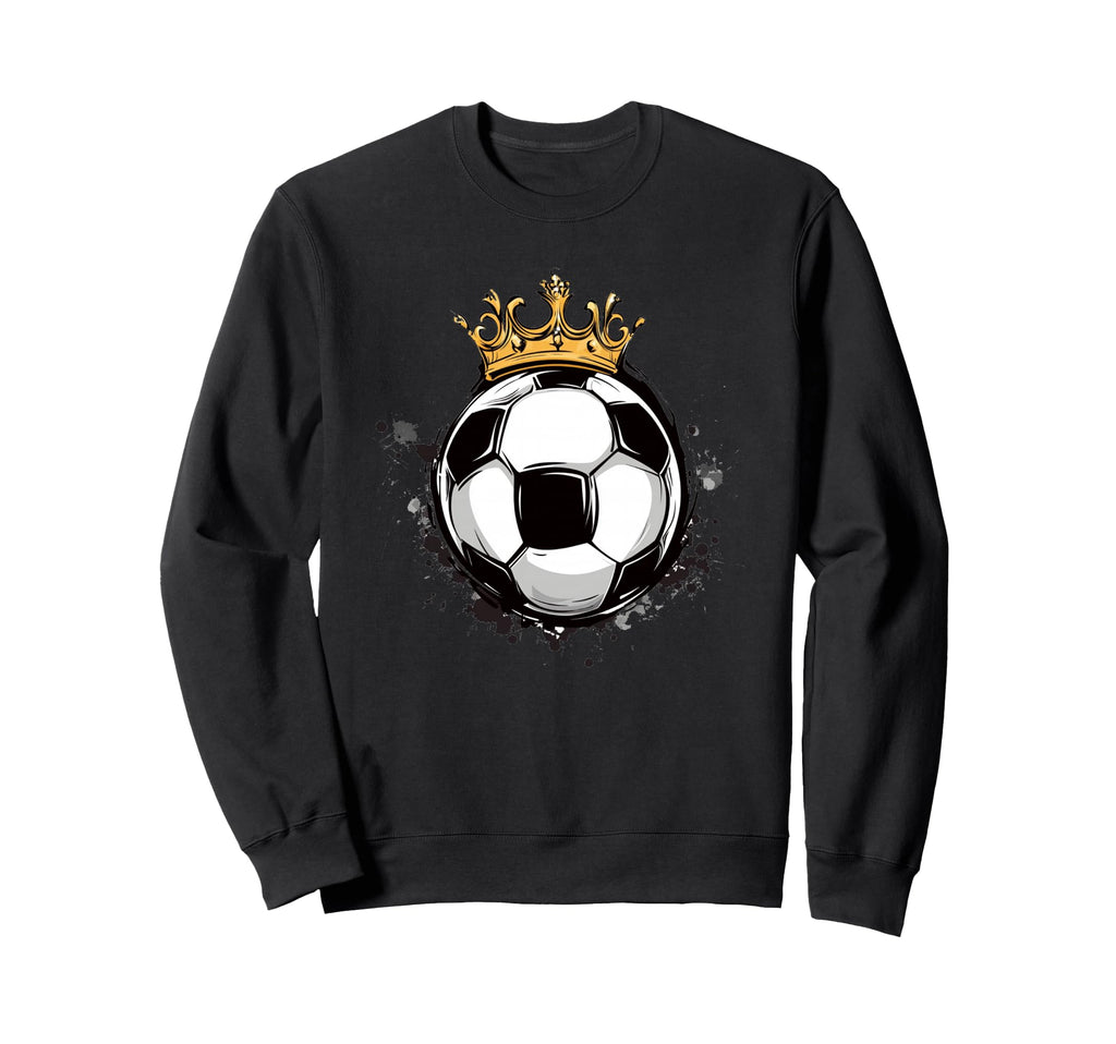 Soccer Royalty Crowned Ball And Sweatshirt - Trendy Graphic for Adults