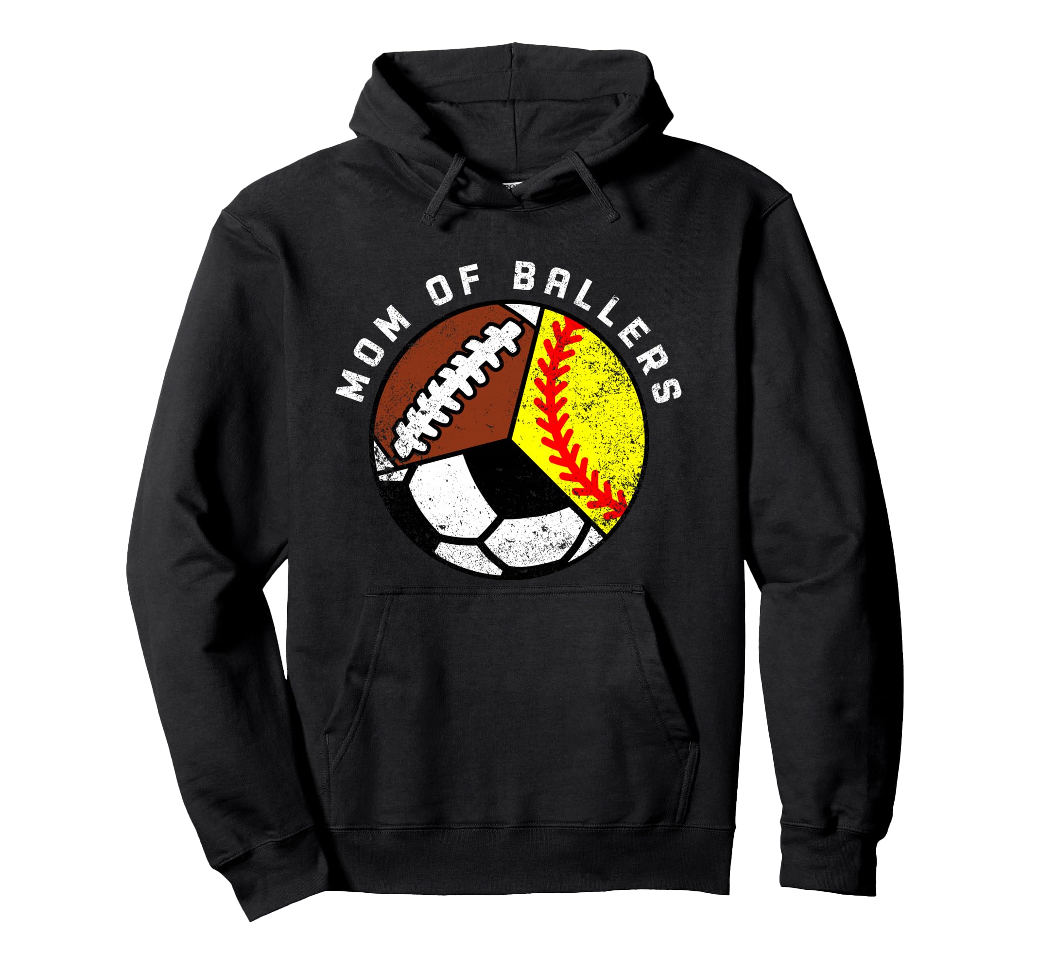 Mom Ballers Funny Softball Soccer Hoodie - Streetwear Style for Adults