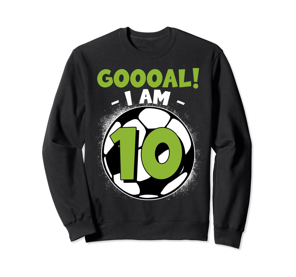 10 Year Old Birthday Soccer Themed Sweatshirt - Unique Graphic Men Women