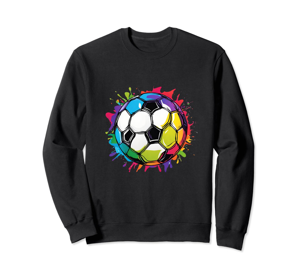 Colorful Soccer Ball Bold Sweatshirt - Casual Everyday Wear Men Women