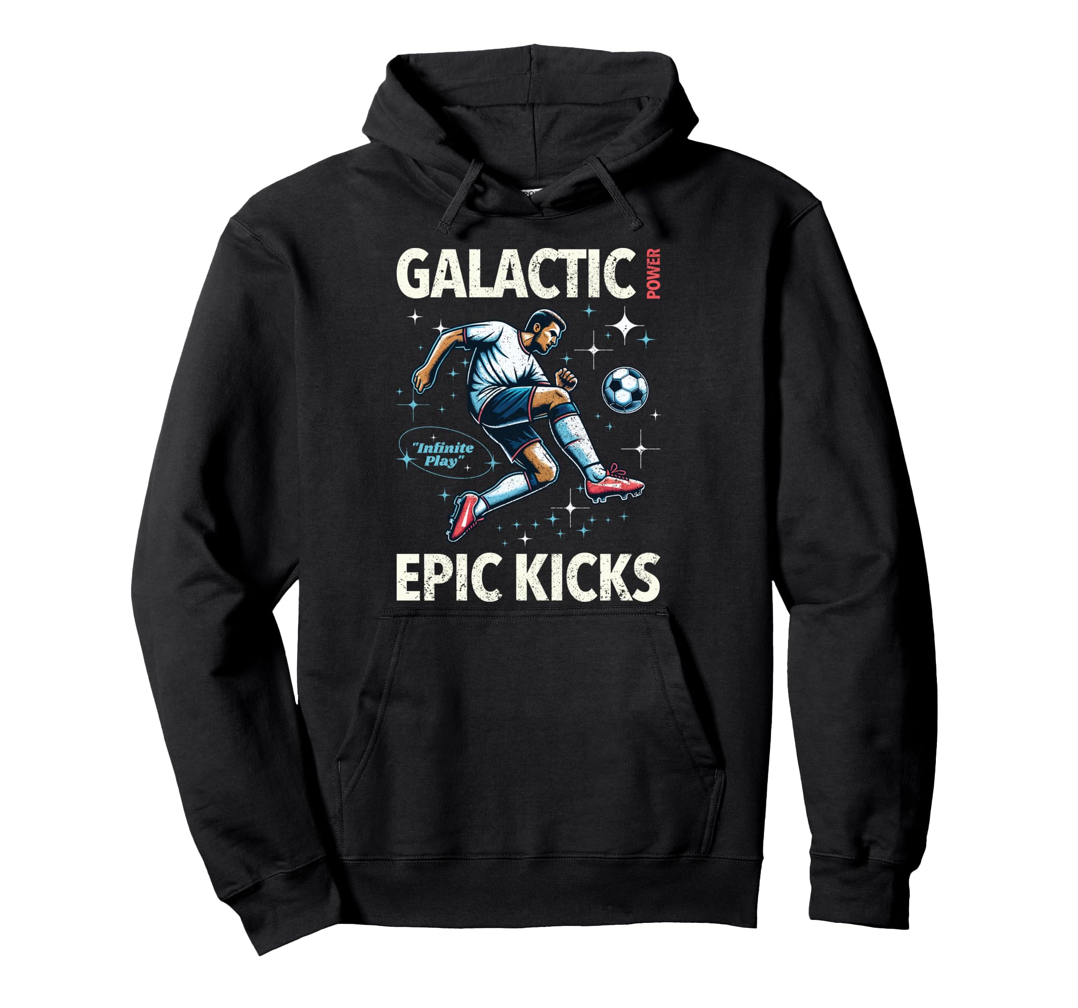 Soccer Player Galactic Power Epic Hoodie - Casual Everyday Wear for Adults
