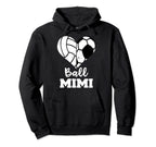 Ball Mimi Funny Soccer Volleyball Heart Hoodie - Minimalist Print Unisex