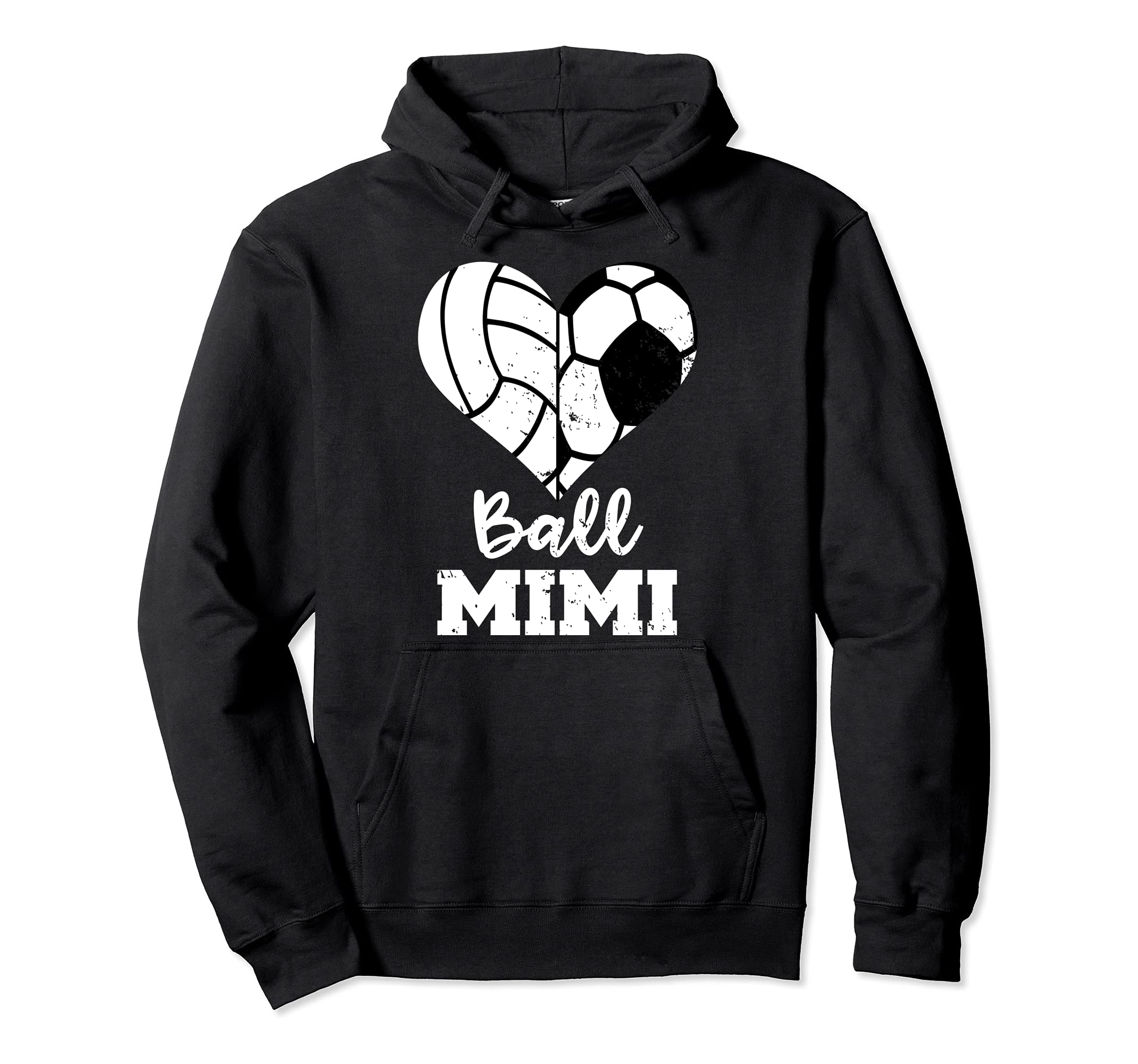 Ball Mimi Funny Soccer Volleyball Heart Hoodie - Minimalist Print Unisex