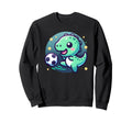 T Rex Dinosaur Playing Soccer Sweatshirt - Fun Novelty Design for Adults