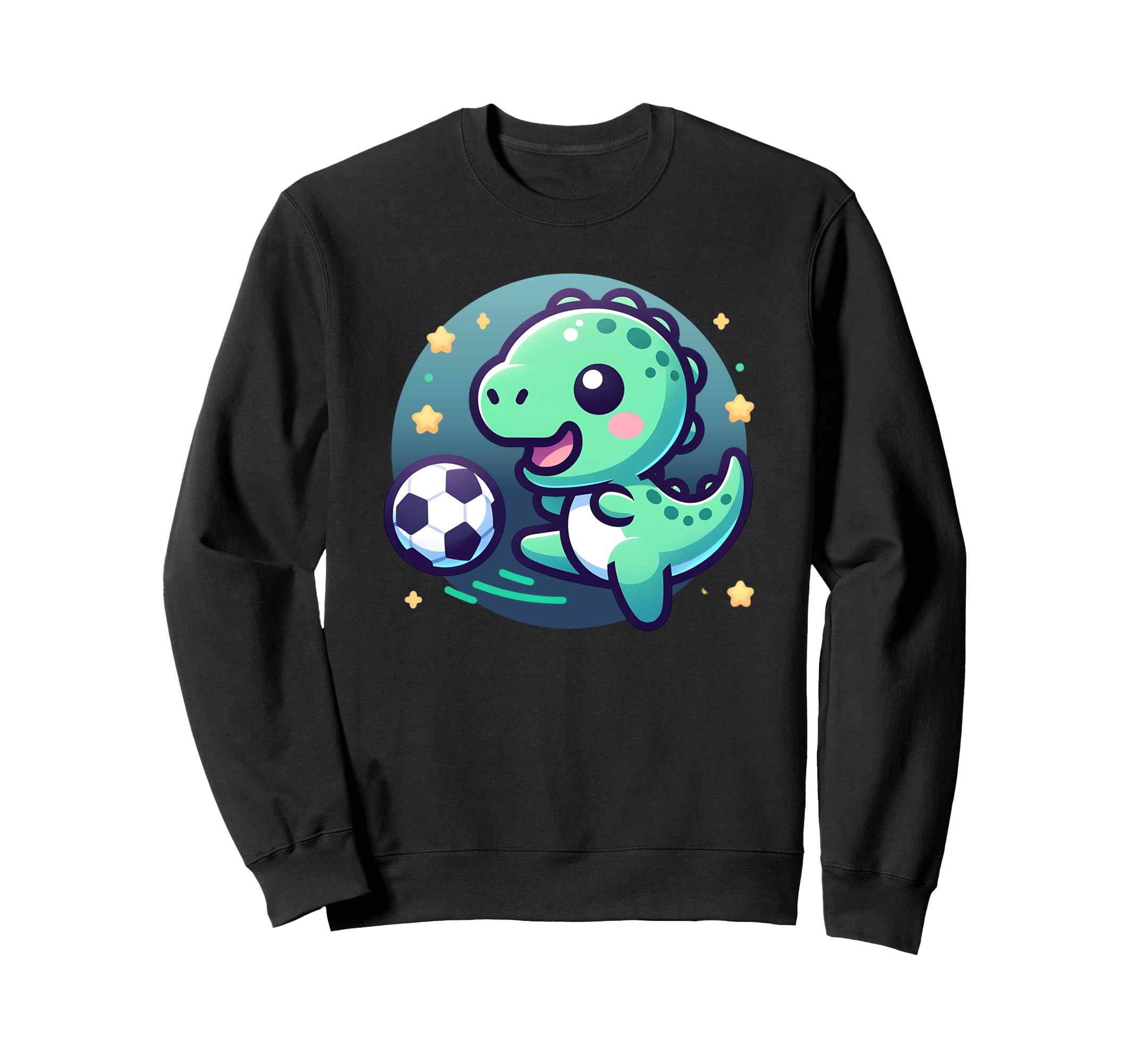 T Rex Dinosaur Playing Soccer Sweatshirt - Fun Novelty Design for Adults