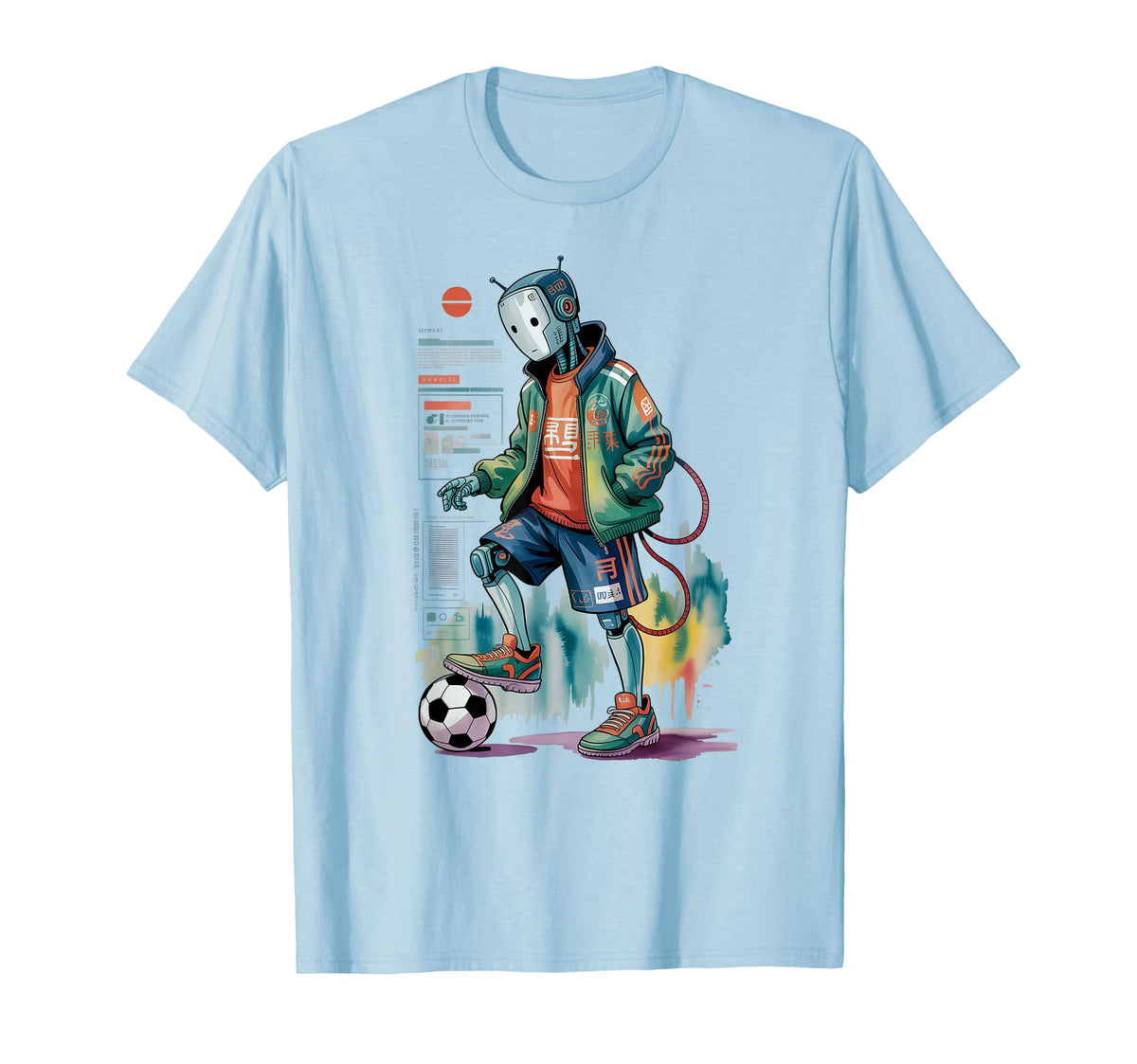 Kawaii Just Who Loves Soccer Robots T-Shirt - Custom Art Print for Adults