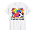 Peace Love Soccer Lover 60S 70S T-Shirt - Fun Novelty Design for Adults