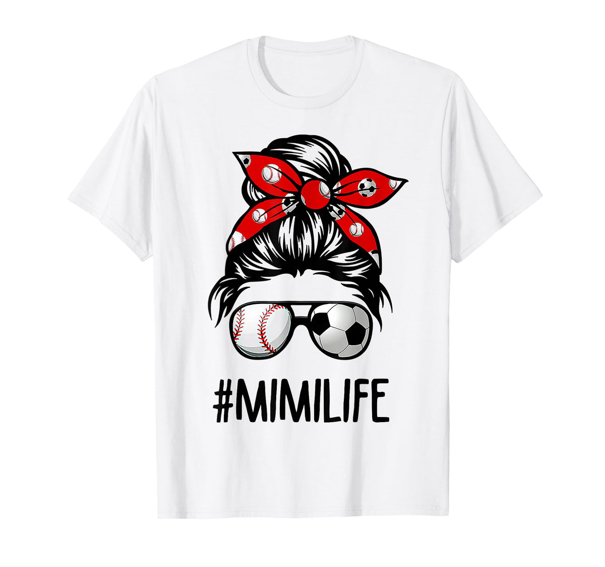 Classy Mimi Life Soccer Messy Bun T-Shirt - Aesthetic Graphic Unisex
