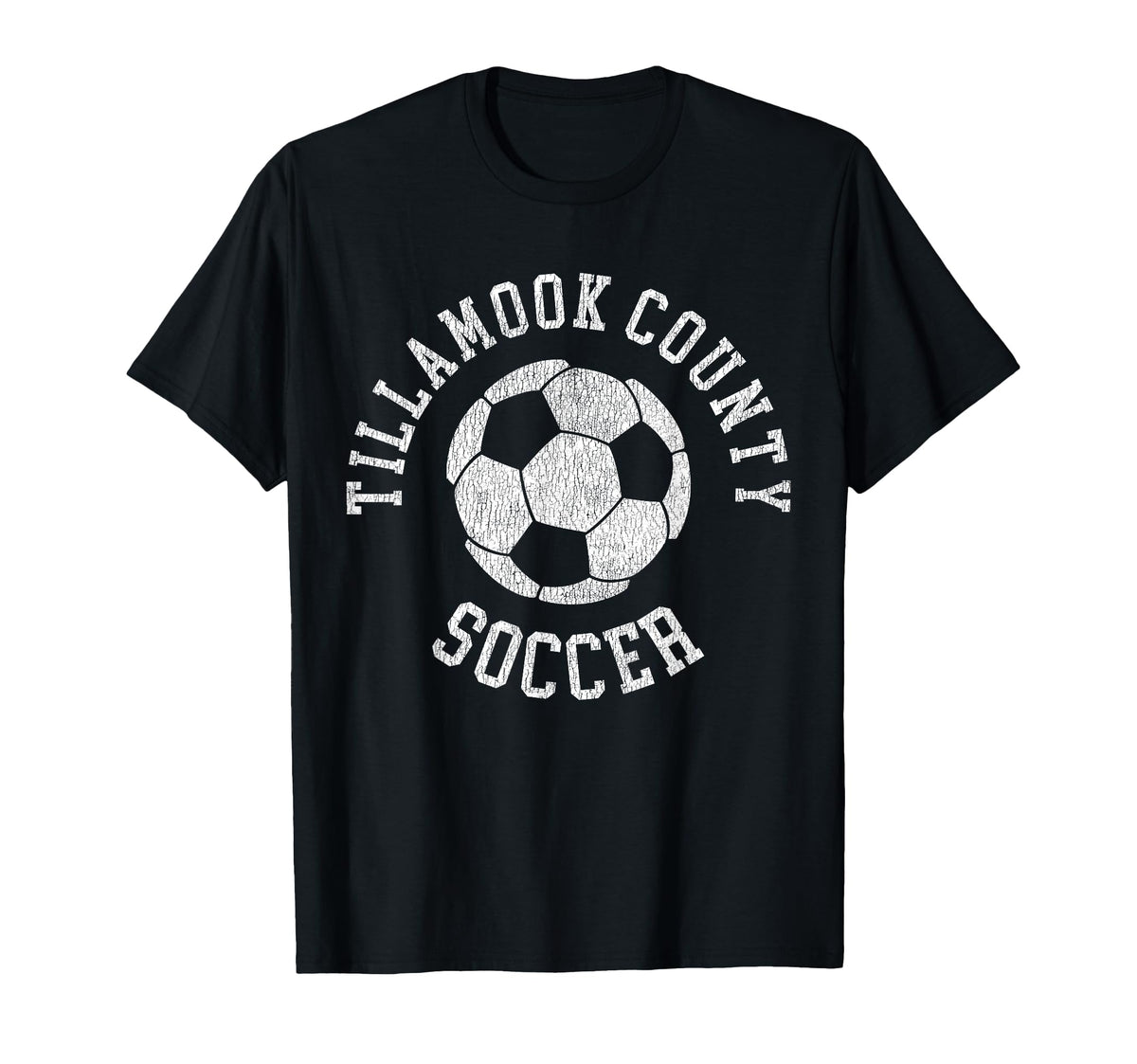 Tillamook County Soccer Distressed 90S T-Shirt - Novelty Apparel Unisex