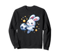 Soccer Player Bunny Rabbit Kicking Sweatshirt - Graphic Print Unisex