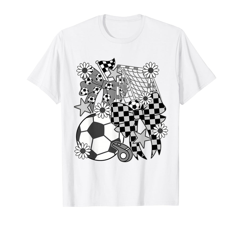 Soccer Ball Mama Coquette Bow Soccer T-Shirt - Aesthetic Graphic Men Women