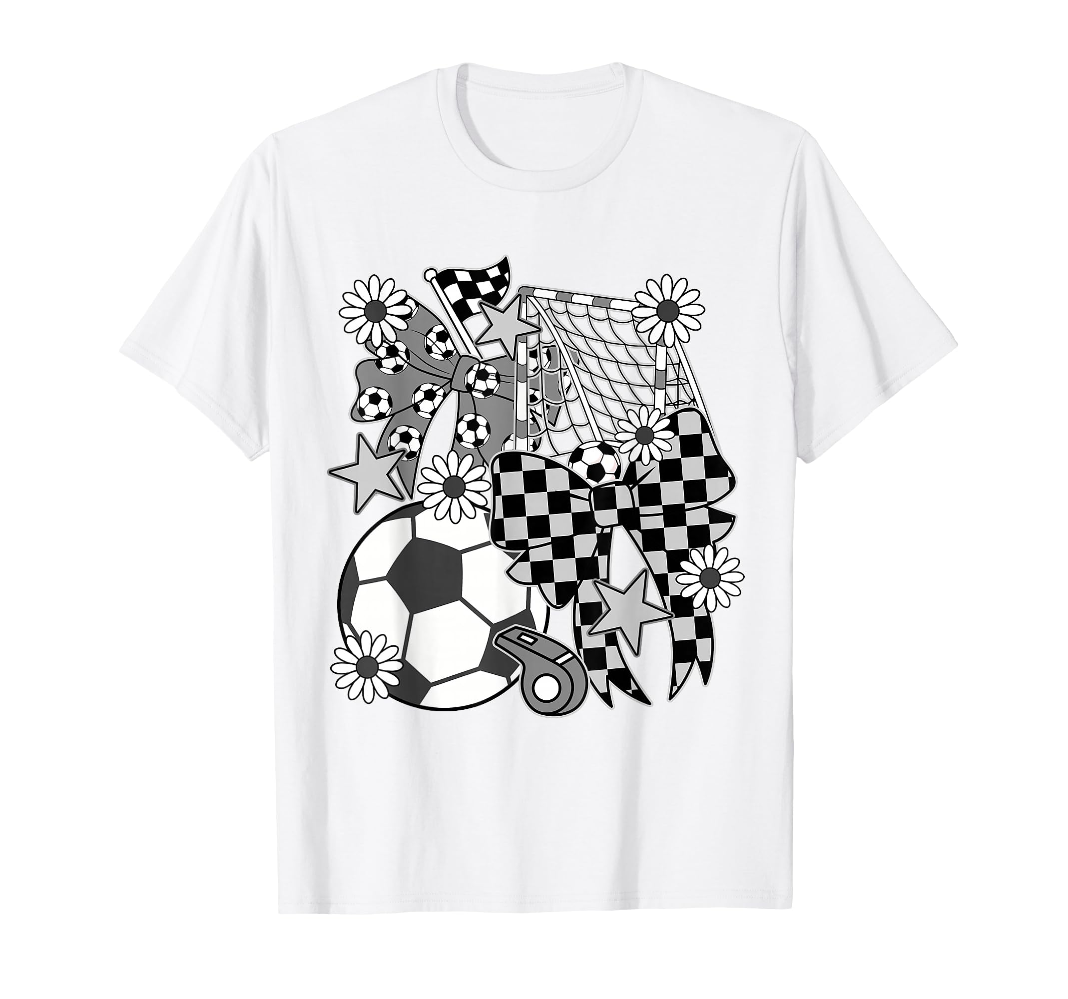 Soccer Ball Mama Coquette Bow Soccer T-Shirt - Aesthetic Graphic Men Women